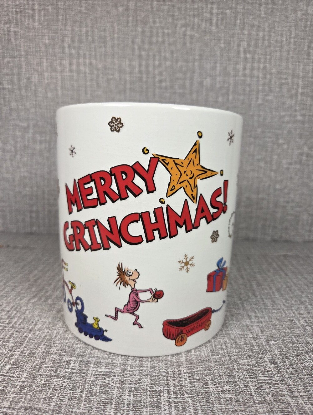 Merry Grinchmas Cookie Jar NO LID Grinch Ceramic Jar Holiday Christmas